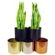 image 2 of Modern Metal Planter Gold 18cm Polished Shiny Finish Golden Colour Gold