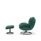 image 4 of Velvet Emerald Green Azura Swivel Accent Chair with Footstool