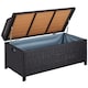 image 1 of Outsunny Rattan Outdoor Storage Bench with Aluminium Frame, Mixed Brown