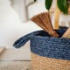 image 4 of Jute Handwoven Storage Basket (Blue)