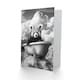 image 2 of Red Panda in Bathtub on Hill Black White Surreal Birthday Greeting Card