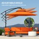image 5 of Outsunny 3(m) Cantilever Parasol Hanging Banana Umbrella w/ lights, Orange Orange | Orange