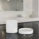 image 1 of Showerdrape Bianco Frost Onyx White Bathroom Accessory Set - Soap Dish & Toothbrush Holder | White | White | 1