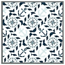 Blue nautical elements (Picture Frame) Grey | S