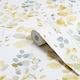 image 3 of Fresco Watercolour Leaves Ochre Wallpaper | Yellow | Yellow | 10m Length x 52cm Width