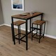 image 4 of Vida Designs Roslyn 2 Seater Bar Table Set 3 Piece Dining Table & Stools, Dark Wood