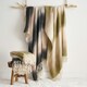 image 6 of Ombre Faux Mohair Throw - Soft, Stylish, Fringed Blanket Green
