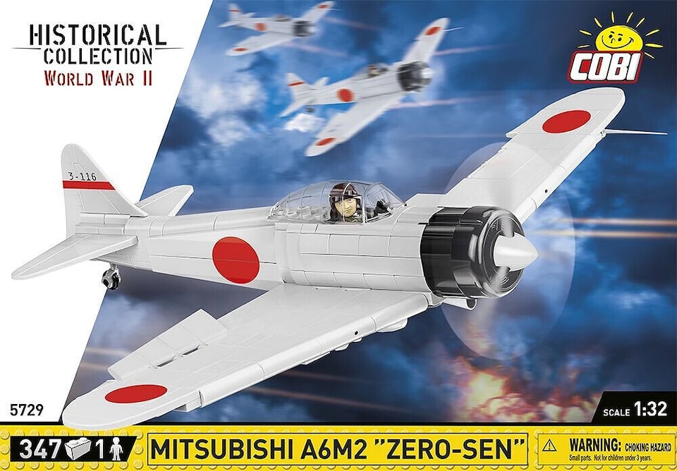 image 1 of Cobi 5729 World War II  Mitsubishi A6M2 Zero 347 pcs