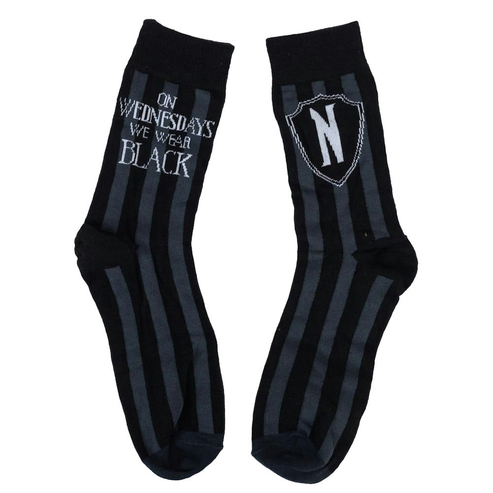 image 1 of Wednesday Mug and Sock Set - Black/White - 3 UK-8 UK