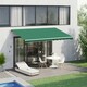 image 2 of Outsunny Garden Sun Shade Canopy Retractable Awning, 4 x 3(m), Green 