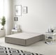 image 2 of Astoria Divan Bed Base with 30 Inch Diamonte Button Headboard Tweed Fabric | Brown | Coffee | Single