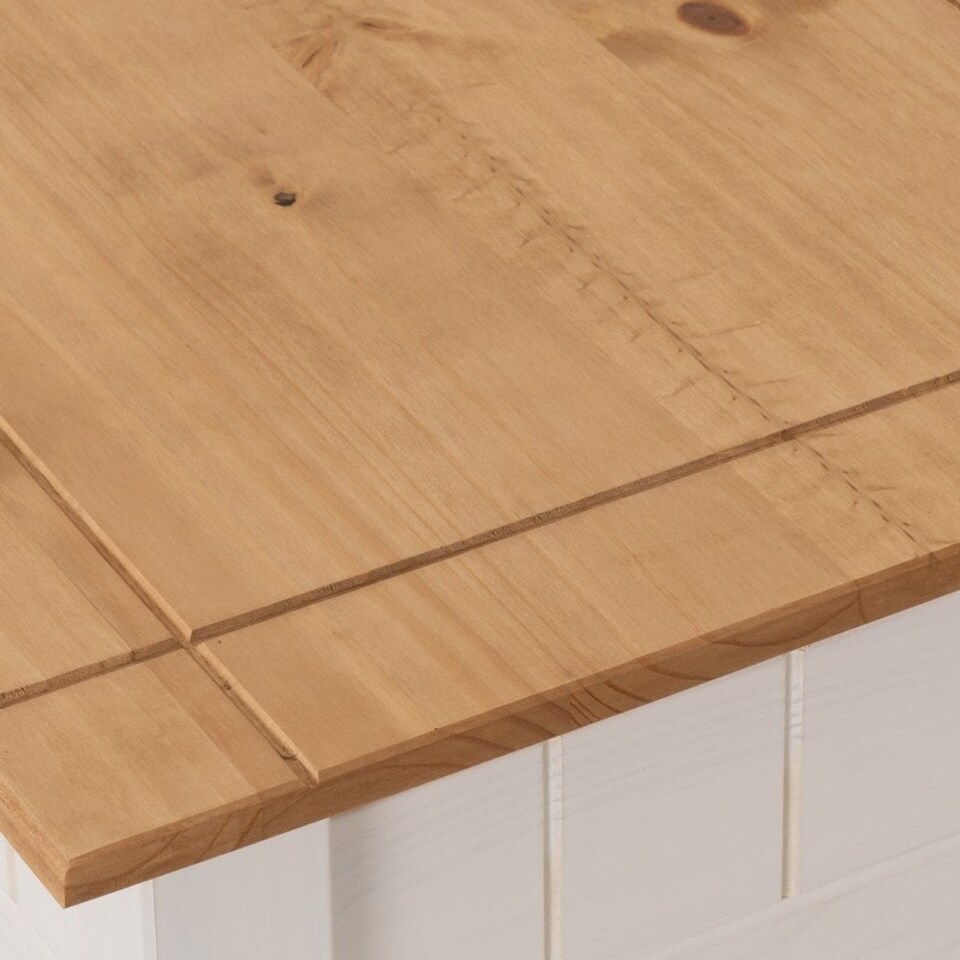 image 1 of Panama Lamp Table - L50.5 x W50.5 x H52.5 cm - White/Natural Wax White
