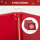 image 5 of HOMCOM Hexagon Christmas Tree Base Cover with Hollow Snowflake Patterns Red