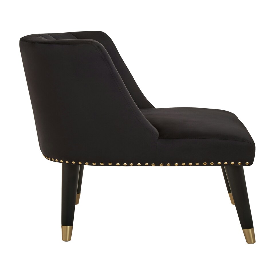 image 1 of Interiors by Premier Black Velvet Chair for Living Room, Chair with Velvet Upholstery, Dining Chair for Lounge, Dinner, Home