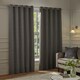 image 1 of Paoletti Galaxy Fully Lined Chenille Eyelet Curtain Pair, 168cm width x 183cm drop | Grey | Charcoal | 1