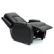 image 4 of Oscar Pushback Recliner Bonded Leather w Cupholders Chair Black | Black