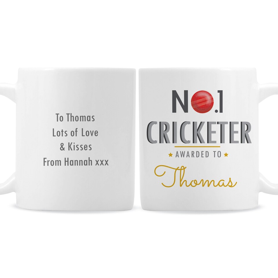 image 1 of Personalised No.1 Cricketer Mug White