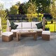 image 1 of Luxury Rattan 5 Seater Sofa Set with Coffee Table and Footstools in Natural