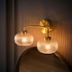 image 3 of ValueLights Amaia Gold IP44 2 Way Clear Ribbed Glass Wall Light | Gold