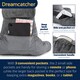 image 5 of Dreamcatcher Deluxe XL Grey Reading Pillow Detachable Headrest, Shredded Memory Foam Cuddle Cuddle Cushion Backrest Arm Support | Grey | Grey | XL - Grey | 1