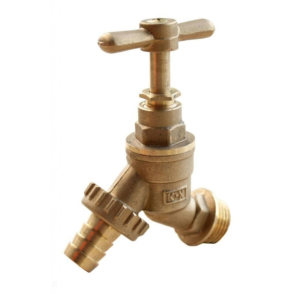 Oracstar Hose Union Brass Plated Bib Tap - Brown - 0.5in x 0.7in