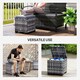 image 7 of Outsunny Set of 2 Rattan Storage Ottoman, Outdoor Footstool with Removable Cushions, Garden Storage Seat for Balcony, Porch, Living Room, Dark Grey | Grey | 40W x 40D x 40H cm | 1