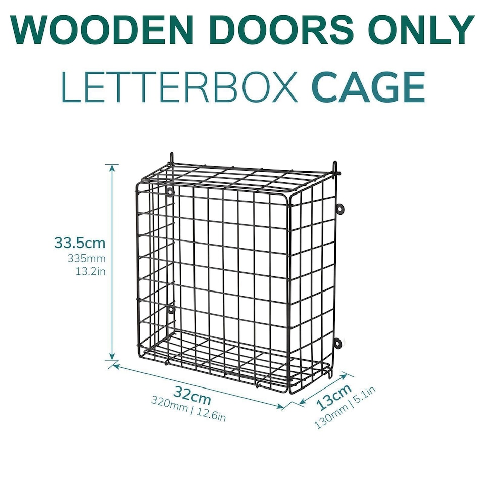 image 1 of House of Home Letter Box Cage Front Door Mounted Mail Box Letter Guard Post Catcher Black | Black