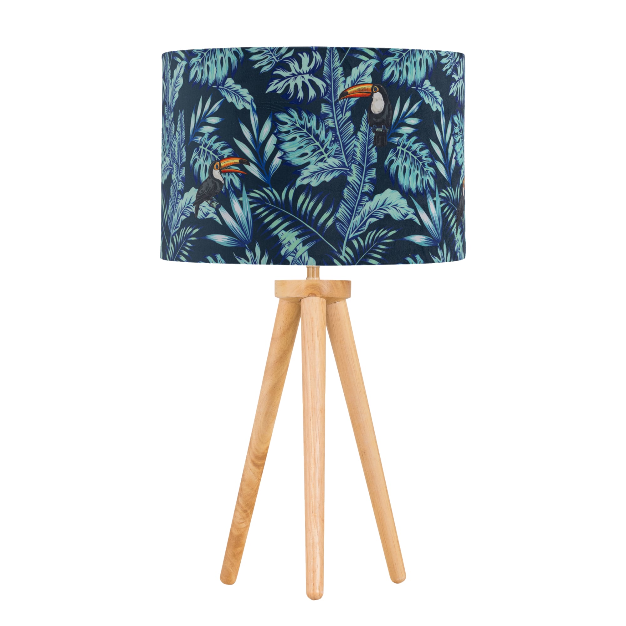 First Choice Lighting Voyage - Light Oak Table Lamp or Bedside Light with Toucan Shade in Brown