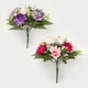 image 1 of Homescapes Rose & Lotus Flower Bouquet, Pink & Purple Set of 2