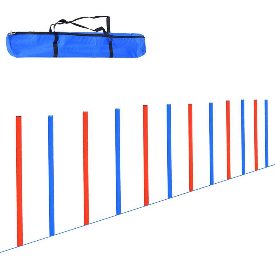 image 1 of PawHut Pet Agility Set Training Dogs Outdoor Outward Play Adjustable Pole