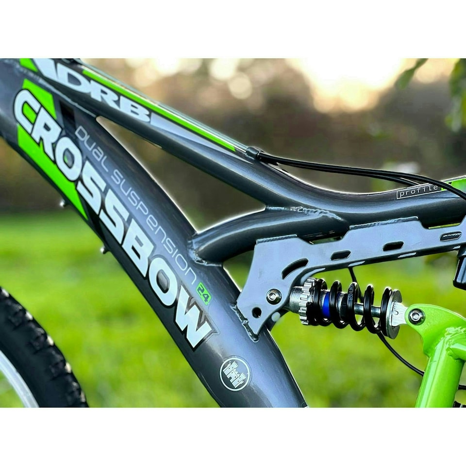 image 1 of Dallingridge Crossbow Junior Full Suspension Mountain Bike 24" Wheel - Graphite/Lime