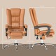 image 7 of Vinsetto PU Leather Vibration Massage Office Chair with Heat, Light Brown