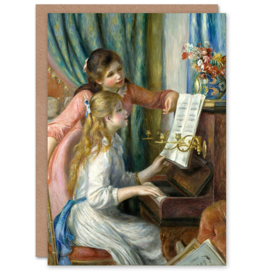 image 1 of Pierre Auguste Renoir Art Card Two Young Girls at the Piano