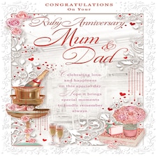 Mum and Dad Ruby Anniversary Congratulations Opacity Card