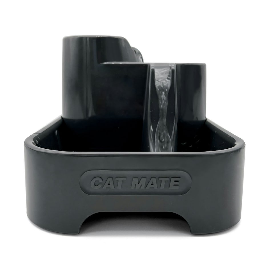 image 1 of Cat Mate Three-level Cat & Small Dog Pet Water Drinking Fountain Dark Grey (335G) Grey