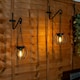 image 1 of ValueLights 2 Pack Solar Powered Outdoor Black Metal Ball Garden Lantern Lights