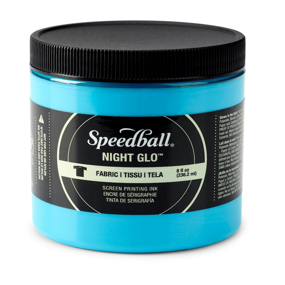 Speedball Night Glo Fabric Screen Ink, Blue, 8oz