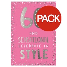 Simon Elvin The Special Years 60th Greetings Card (Pack of 6) - Pink - One Size