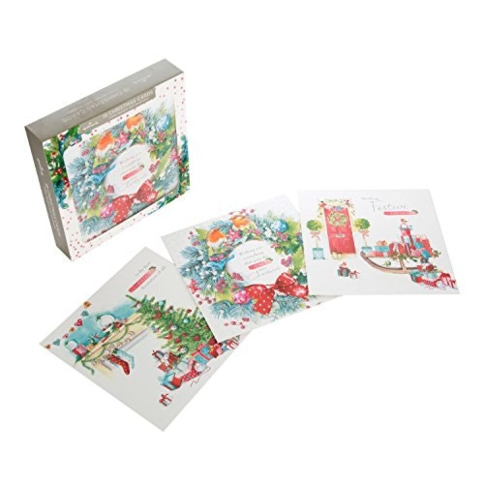 image 1 of Hallmark Bumper Christmas Card Pack "Merry" - Pack of 18