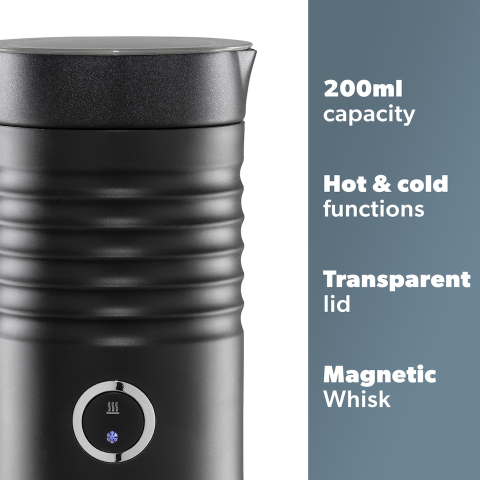 image 1 of Daewoo Electric Milk Frother 200ml Hot and Cold 4-in-1 Black