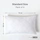 image 2 of Homescapes Standard Size Quilted Pillow Protector - Pack of 4 | White | Standard