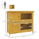 image 7 of PawHut Rabbit Hutch, Double Decker Cage w/ Roof, Divider, Ramp, Yellow