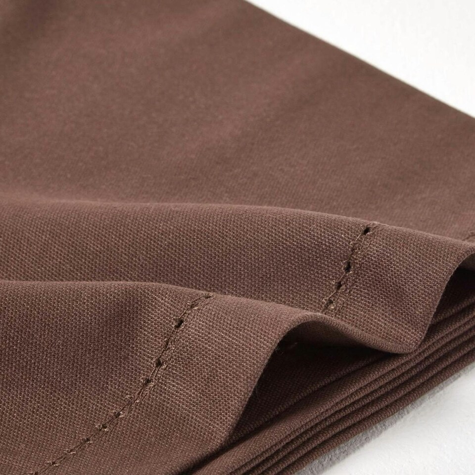 image 1 of Homescapes Chocolate Brown Cotton Round Tablecloth - 178 cm Brown