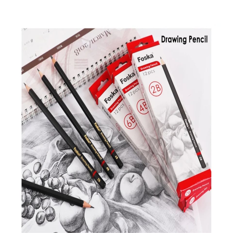 image 1 of Pack of 12 Professional Quality Sketch Drawing HB Pencils