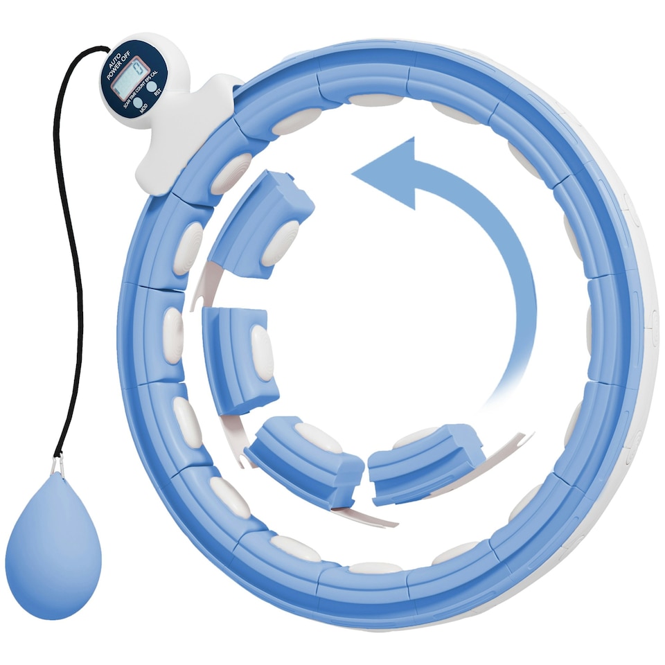 image 1 of SPORTNOW Smart Weighted Hula Hoop with 16 Detachable Knots, Light Blue