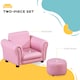 image 3 of HOMCOM Kids Sofa Set Toddler Chair Children Couch Seating Armchair w Footstool | Pink | One Size