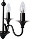 image 4 of First Choice Lighting Pair of Black Matt 3 Light Ceiling Chandeliers Black