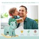 image 3 of HOMCOM Kids Plush Ride-On Rocking Horse Triceratops-shaped Toy for 36-72 Months