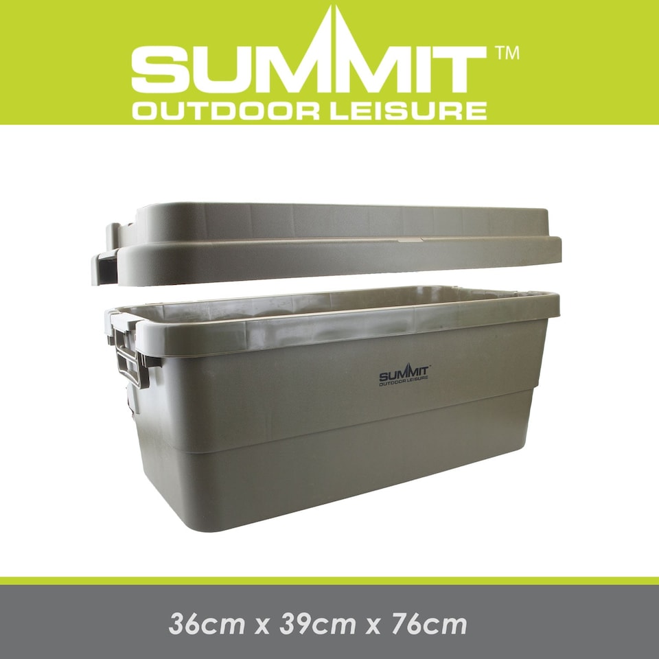 image 1 of vfm-estore green storage box with carry handles - camping storage