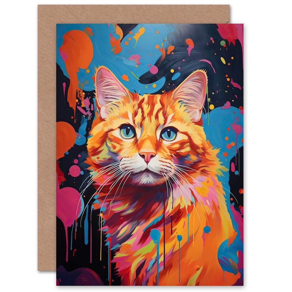 image 1 of Orange Tabby Lover Gift Pet Portrait Blank Art Card